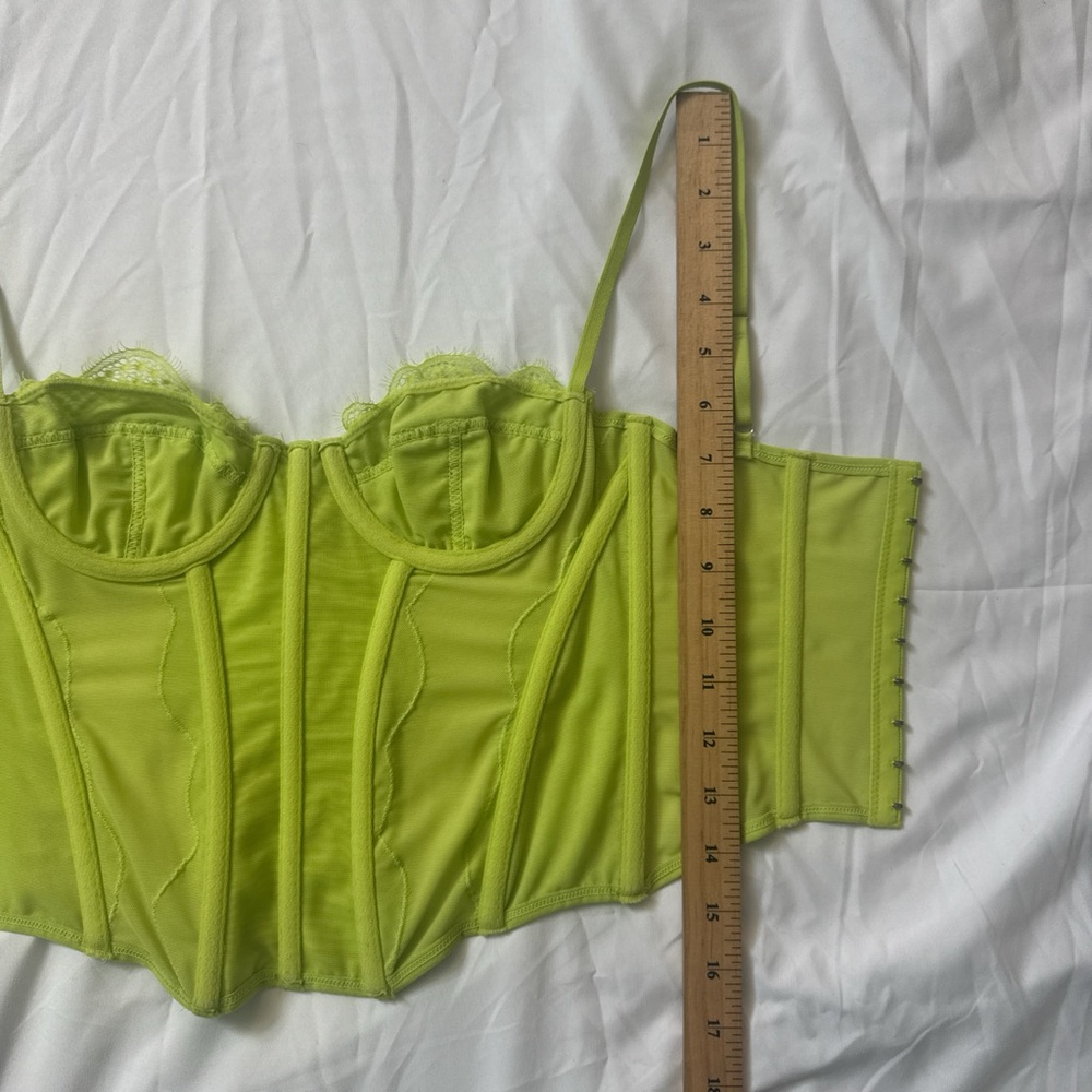 Out From Under Lime Green Lace Corset Top by Urban - Picture 9 of 9